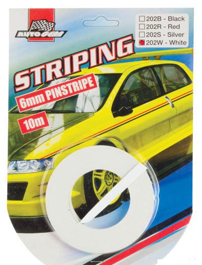 202W Pinstripe White 6mm Decal 202W