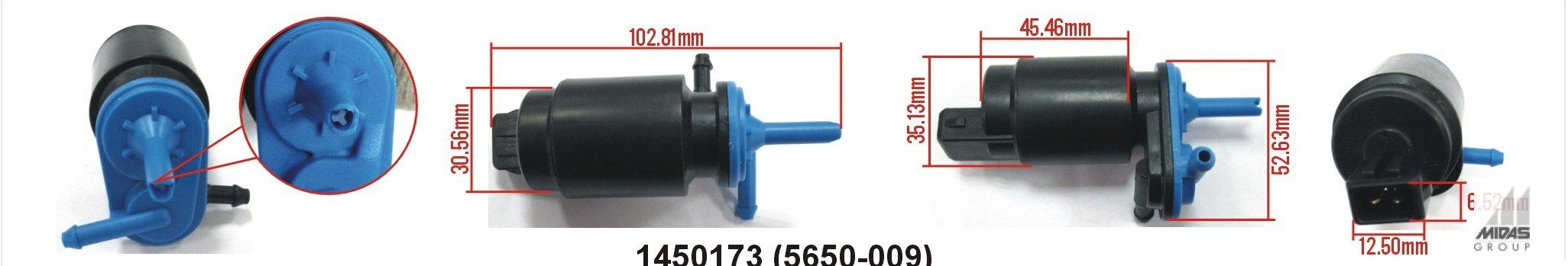 5650-009 Motopart Washer Pump 2P 12V 5650-009 – fits Opel Corsa