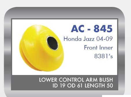 AC845PU Power Trac Lower Control Arm Bushing AC845PU – fits Honda Jazz