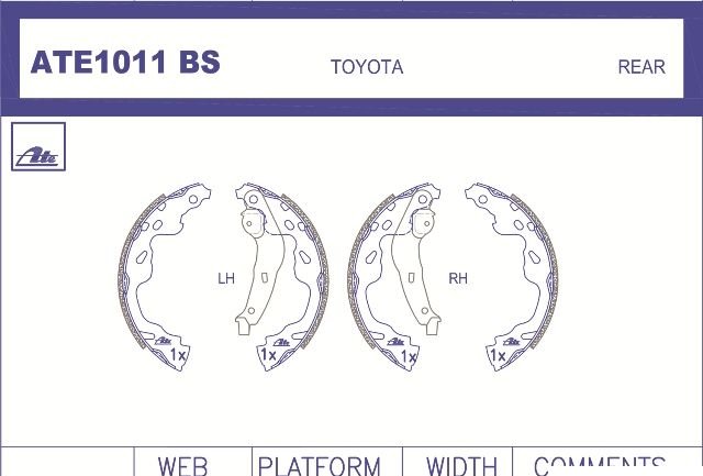 ATE1011BS Brake Shoes - BRAKE SHOE