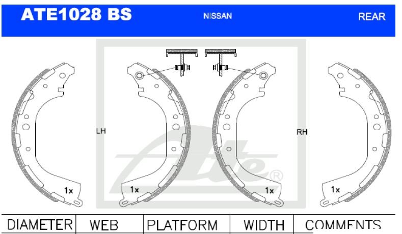 ATE1028BS Brake Shoes - BRAKE SHOES
