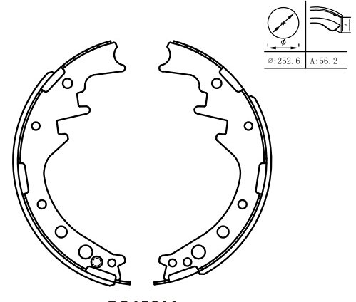 BS452M Motopart Brake Shoe 452 BS452M – fits Toyota Hilux