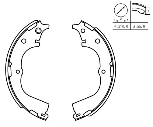 BS610M Motopart Brake Shoe 610 BS610M – fits Daihatsu Rocky