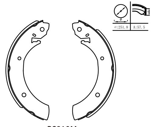 BS819M Motopart Brake Shoes 819 BS819M – fits Mitsubishi Colt