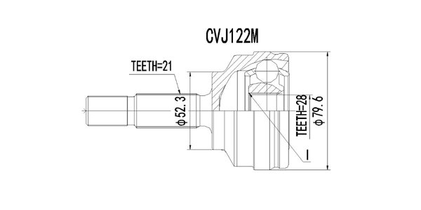 CVJ122M Motopart CV Joint Ren Kangoo/Clio CVJ122M