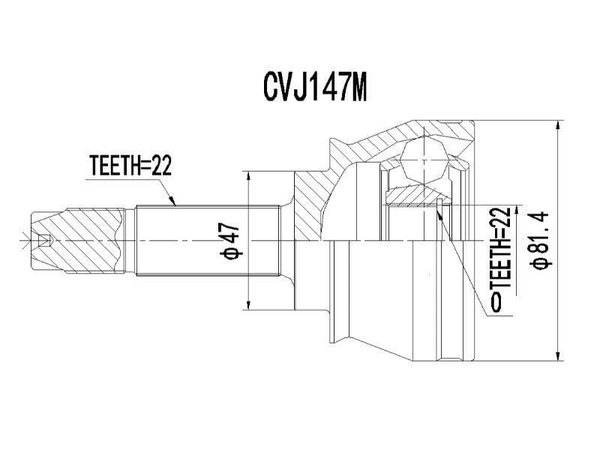 CVJ147M Palio Cvjoint CVJ147M – fits Fiat Espresso