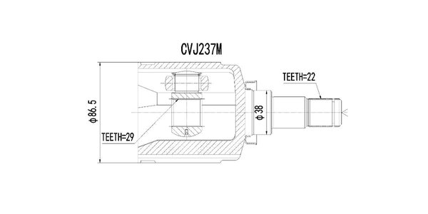 CVJ237M Motopart Inner CV Joint CVJ237M – fits Chevrolet Aveo