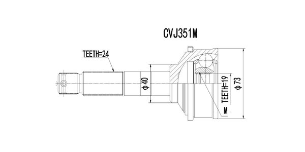 CVJ351M Motopart CV Joint CVJ351M – fits Daihatsu Cuore