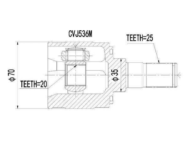 CVJ536M Vortex Inner CV Joint CVJ536M – fits Hyundai i10