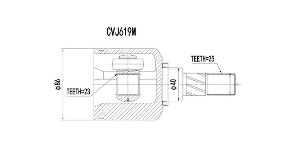 CVJ619M Motopart Inner CV Joint CVJ619M – fits Nissan Sentra