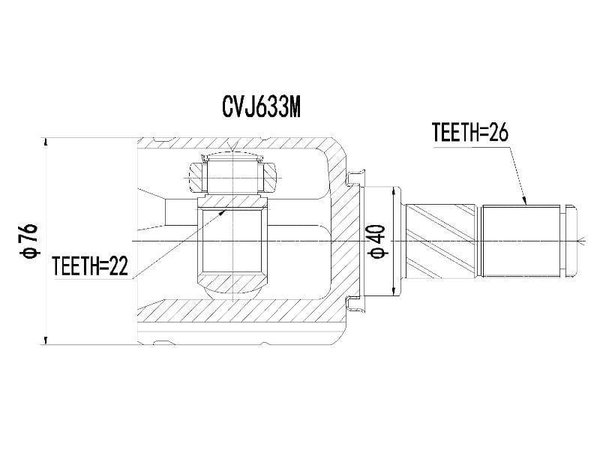 CVJ633M Vortex Inner CV Joint CVJ633M – fits Nissan NP200