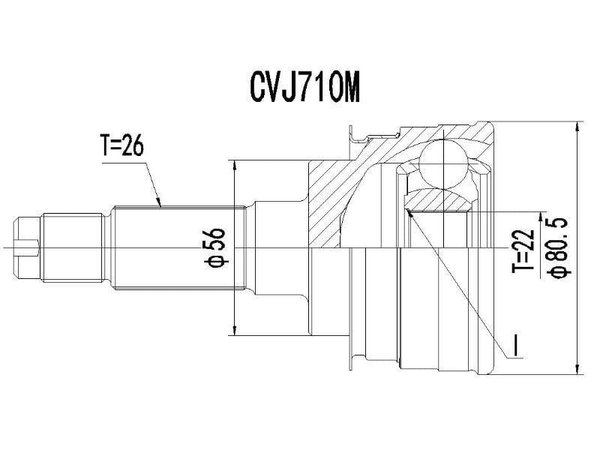 CVJ710M Outer CV Joint CVJ710M – fits Mazda Etude and Astina