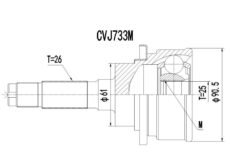 CVJ733M Motopart CV Joint Ford Ranger & LR CVJ733M