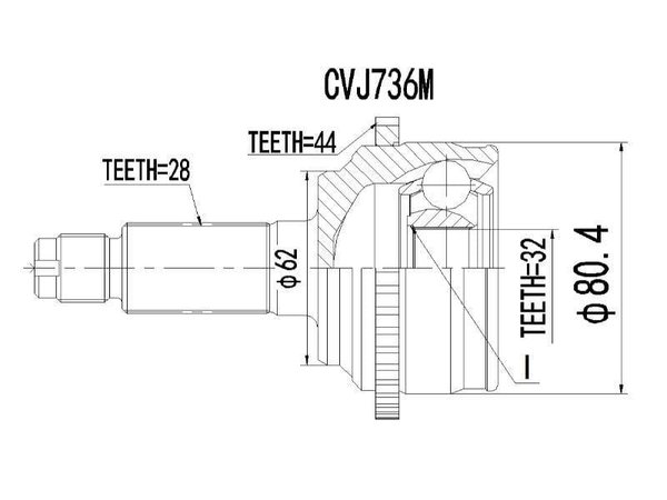 CVJ736M Outer CV Joint CVJ736M – fits Mazda 6