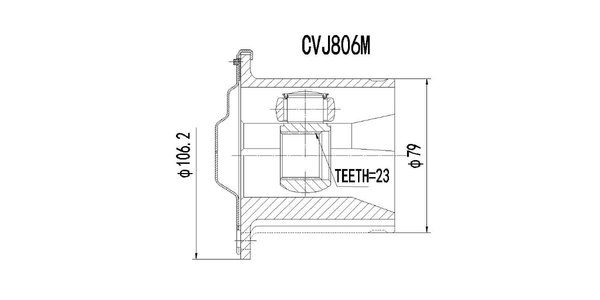 CVJ806M Motopart CV Joint COR.82-88 Bolton CVJ806M – fits Toyota Conquest