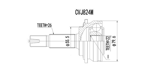 CVJ824M Motopart Outer CV Joint CVJ824M – fits Toyota Yaris