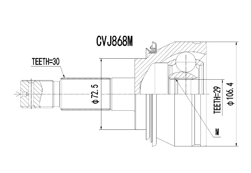 CVJ868M PIA Outer CV Joint CVJ868M – fits Toyota Hilux