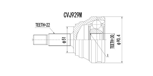 CVJ929M Motopart VW Fox/Golf/Jet.(o) CVJ929M