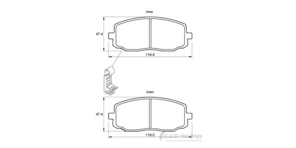 D3561S Disc Pads Front - Hyundai I10 & others - Safeline D3561S