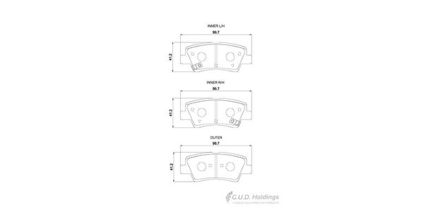 D4130S Disc Pads Rear - Hyundai I20 2015+ & others - Safeline D4130S