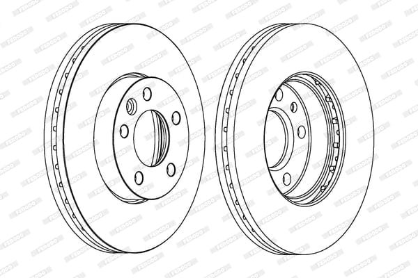 DDF1253X Ferodo Front Brake Disc DDF1253X – fits VW Transporter