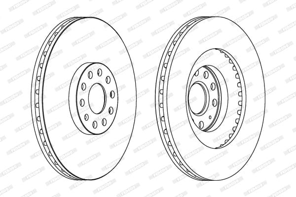 DDF1504X Ferodo Front Brake Disc DDF1504X – fits Golf 6