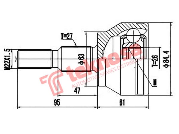 FD3012 Teknosa Outer CV Joint FD3012 – fits Ford Focus