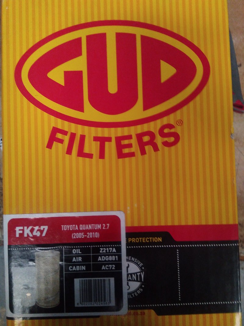FK47 PIA Filter Kit FK47 – fits Toyota Quantum