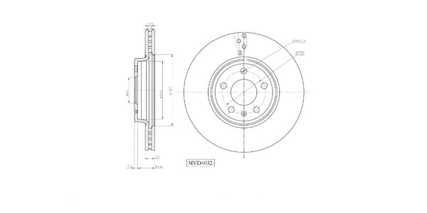 MVD4032 Motopart Brake Disc Vented Front MVD4032 – fits Audi A5
