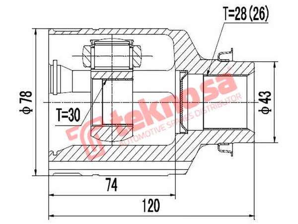 MZ6432 Teknosa CV Joint MZ6432 – Mazda 626