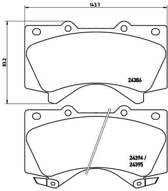P83107 Brake Pads Front P83107 – fits Toyota Landcruiser