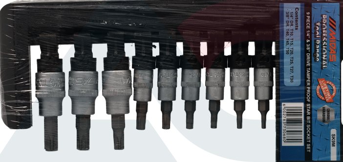 SK9M Socket Set Torx Tamperproof SK9M