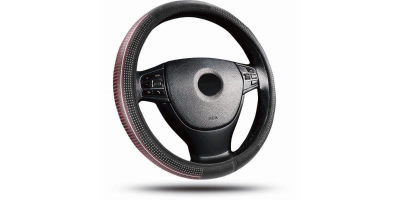 SWC12R 38cm Red Stitch Steering Wheel Cover SWC12R