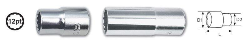 T335569 Amprosa 1/2 Drive 19mm 12-Point Deep Socket T335569