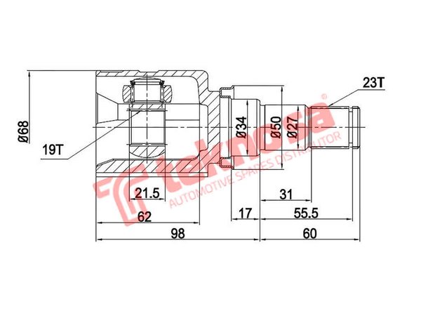 TO4011 Teknosa Inner CV Joint TO4011 – fits Toyota Aygo