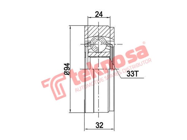 VW6924 Teknosa Inner CV Joint VW6924 – fits VW Polo